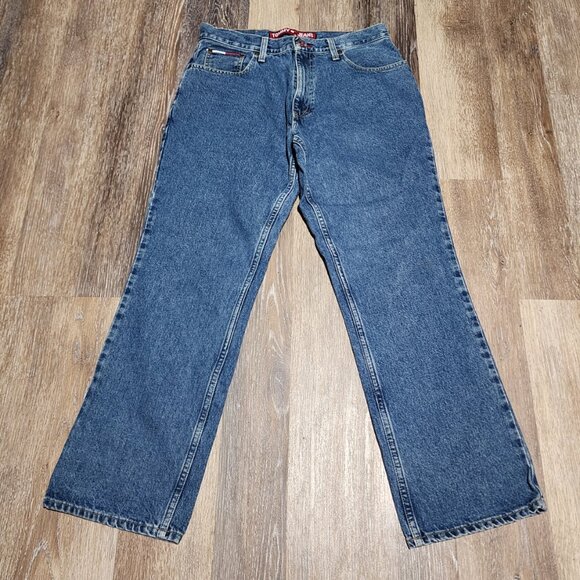 Vintage Tommy Hilfiger Tommy Jeans 31x30 Straight Leg Denim Blue USA Fabric Y2K - Picture 2 of 16